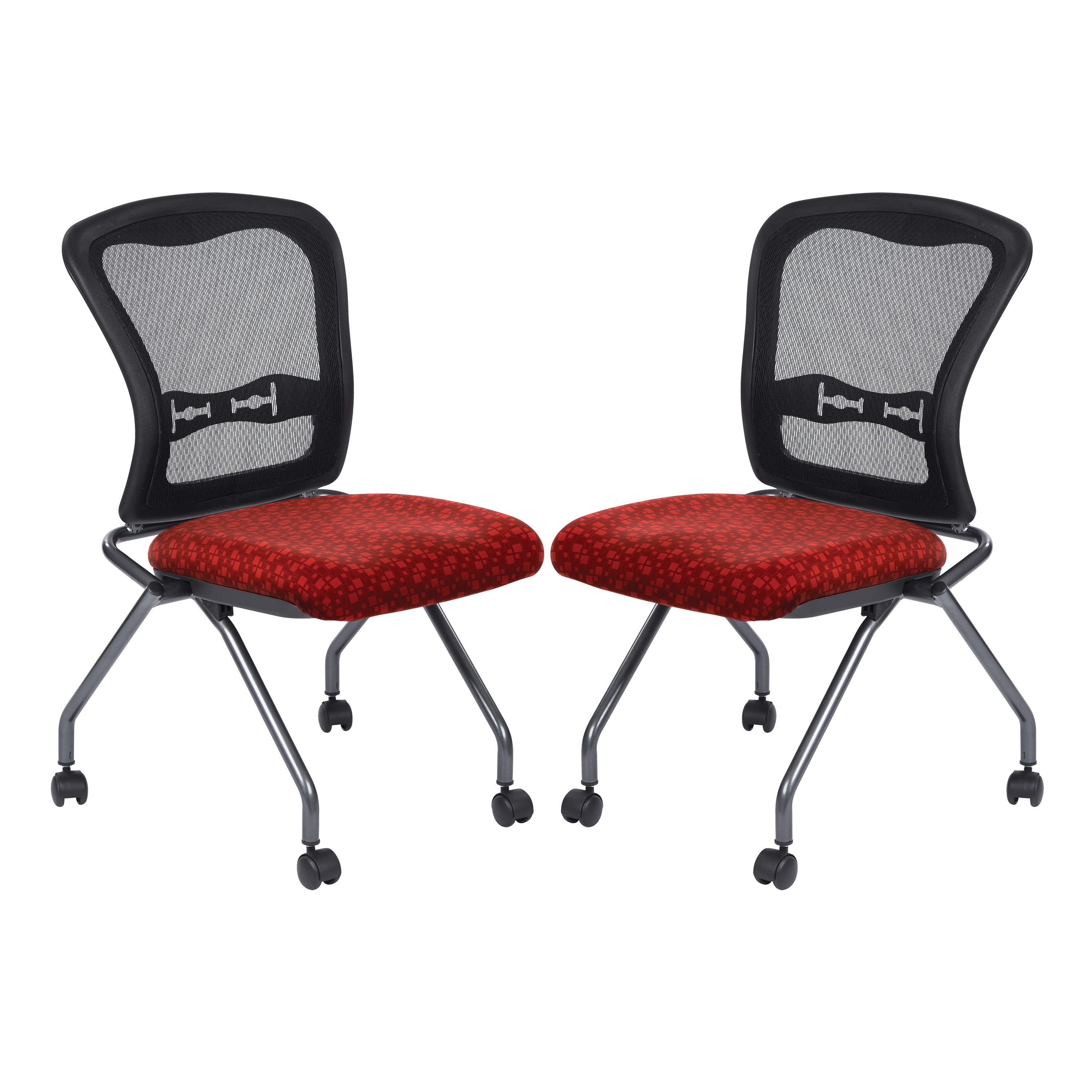 Deluxe Armless Folding Chair With ProGrid® Back
